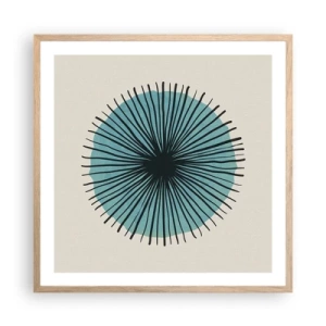 Pôster com moldura de carvalho claro - Radiante sobre o azul - 60x60 cm