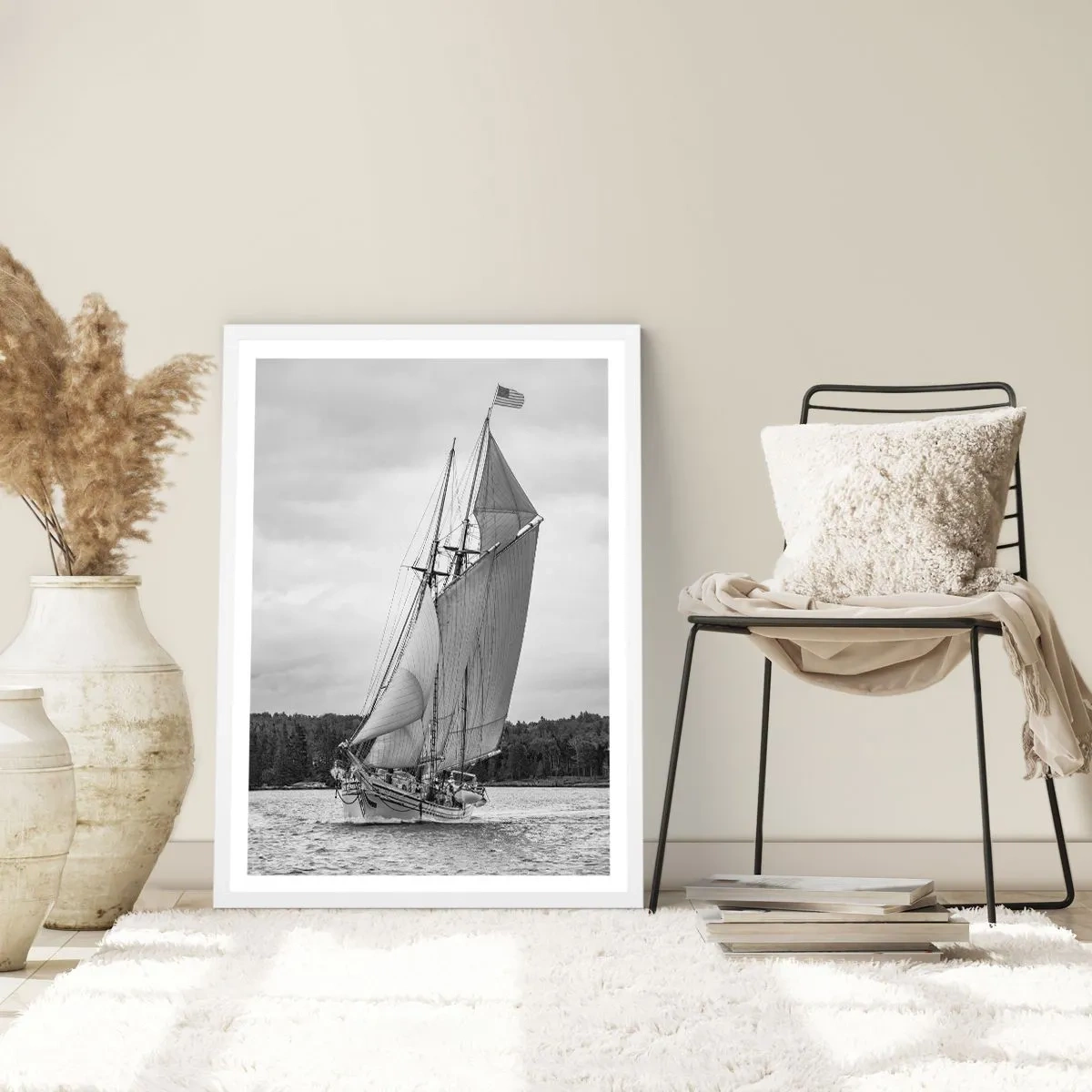 Pôster em moldura branca - Irmãos do vento - 30x40 cm