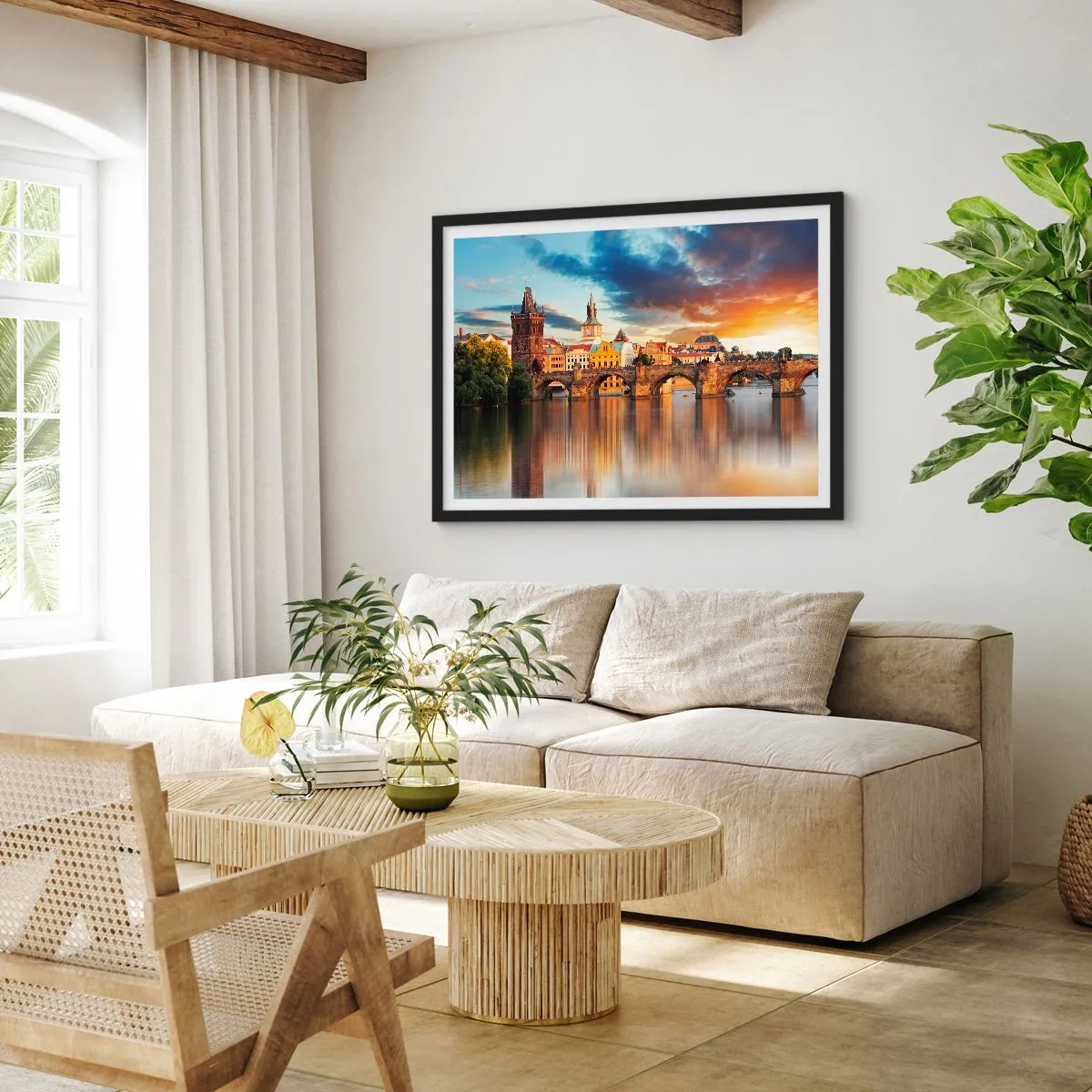 Pôster com moldura preta - Linda há séculos - 100x70 cm