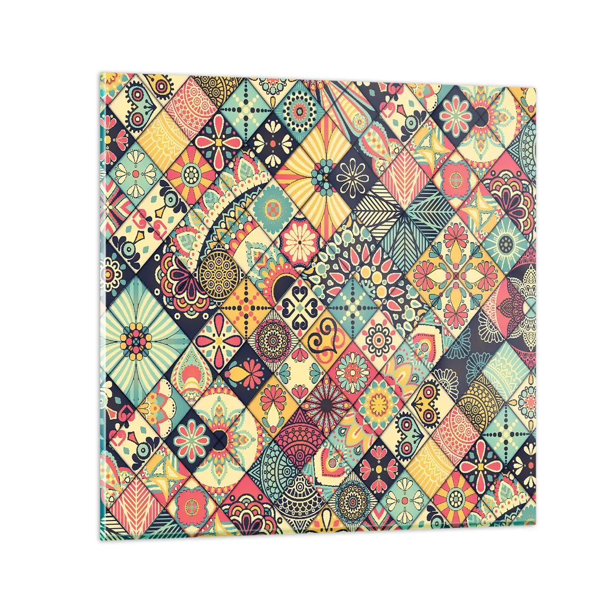 Quadro em vidro - Vibrações marroquinas - 40x40 cm