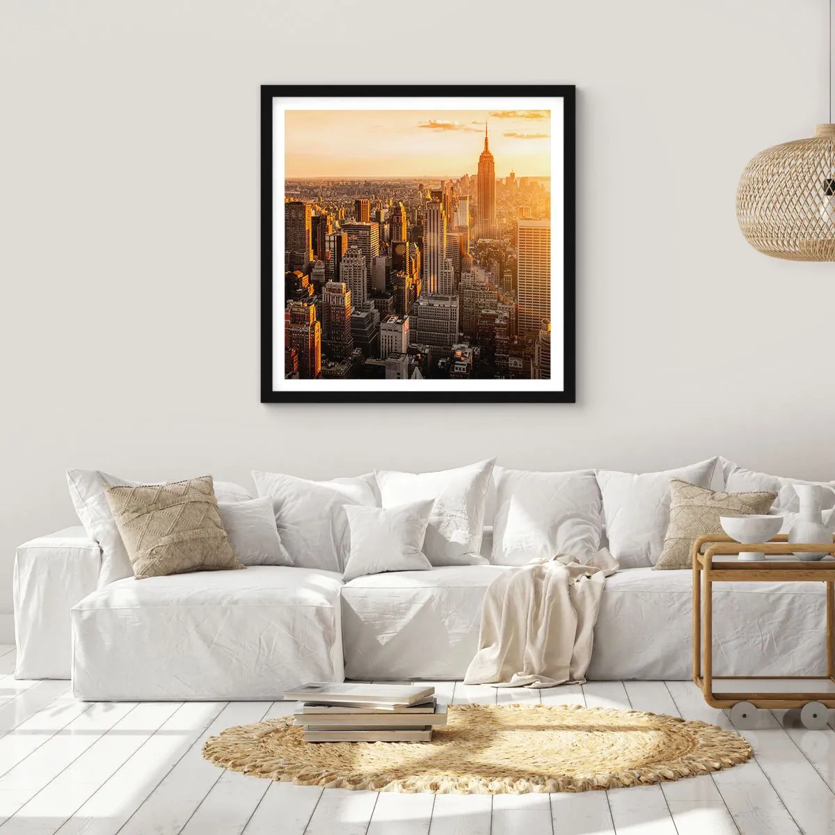 Pôster com moldura preta - Crescer ao sol - 50x50 cm