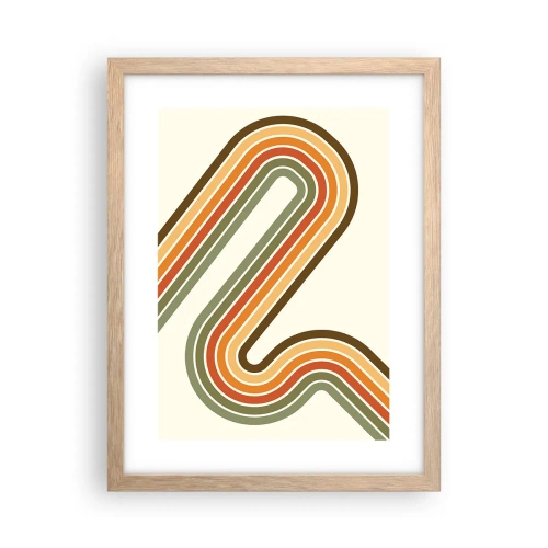 Pôster com moldura de carvalho claro - Ziguezague para o destino - 30x40 cm