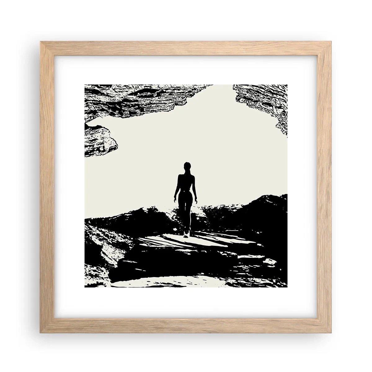 Pôster com moldura de carvalho claro - Novo visual - 30x30 cm