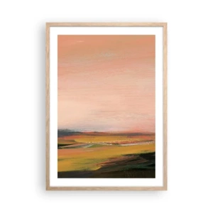 Pôster com moldura de carvalho claro - Em tons rosa - 50x70 cm