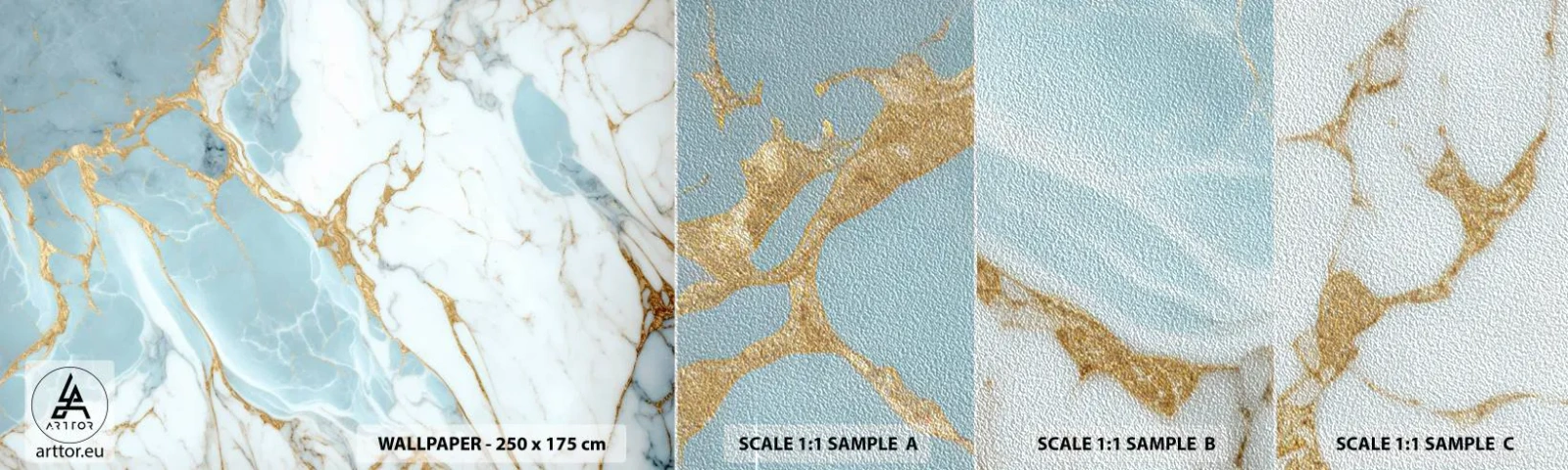 Amostra de papel de parede Premium Sand - Riqueza de pedra - Art Deco, Glamour, Mármore - 100x30 cm