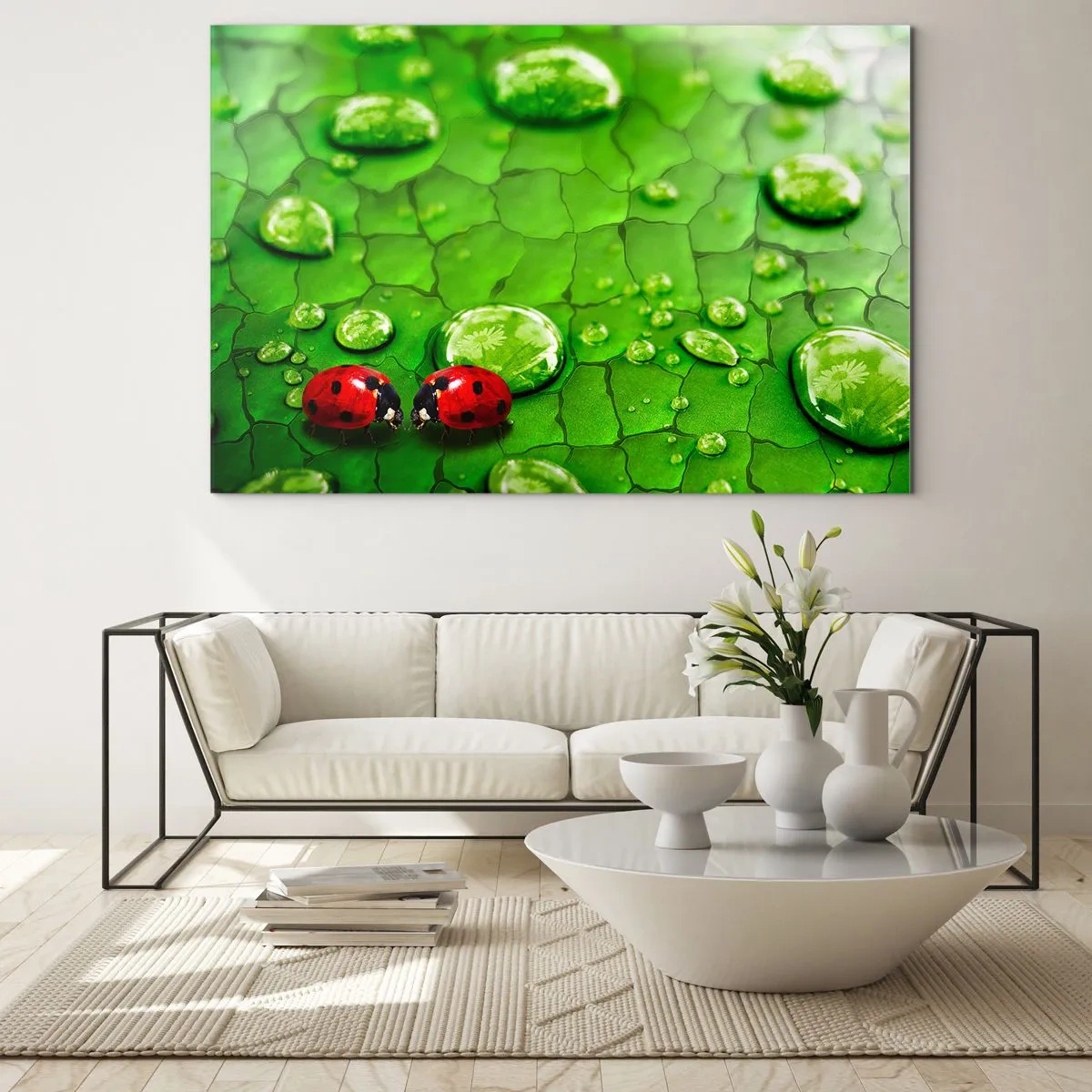 Quadro em vidro - Reunião em verde - 100x70 cm