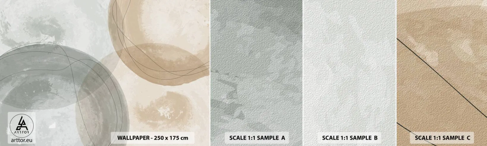 Amostra de Papel de Parede Standard Eco - Difusão de Mundos - Abstração, Pedaço, Distritos - 100x30 cm