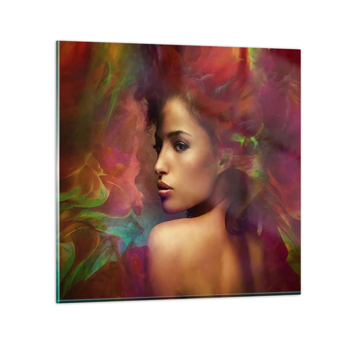 Quadro em vidro - Mais bonito do que um arco-íris, tão delicado como um nevoeiro - 30x30 cm