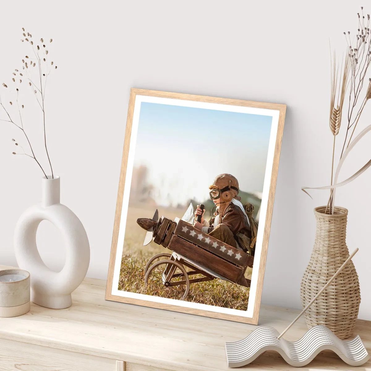 Pôster com moldura de carvalho claro - O início rumo a um sonho - 61x91 cm