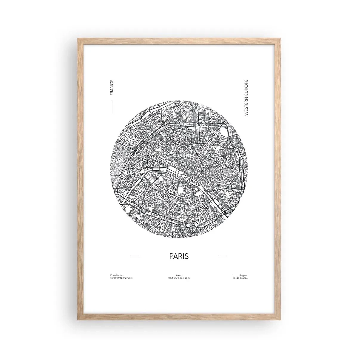 Pôster com moldura de carvalho claro - Anatomia de Paris - 50x70 cm