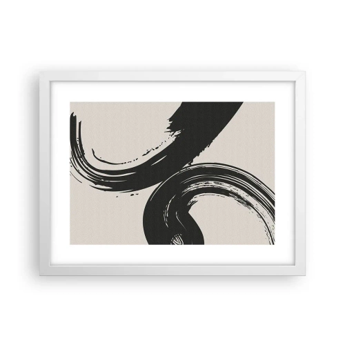 Pôster em moldura branca - Varrer e circular - 40x30 cm