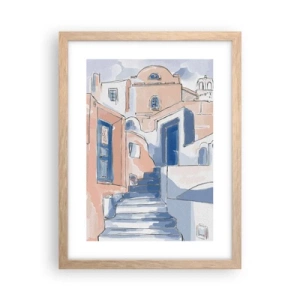 Pôster com moldura de carvalho claro - Cidade exótica - 30x40 cm
