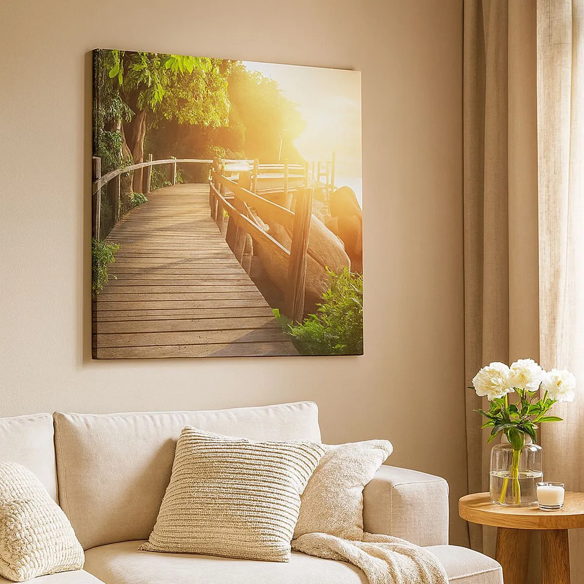 Quadro em tela - Mais uma curva, mais milagres - 30x30 cm