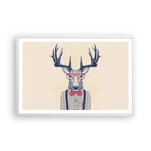 Pôster em moldura branca - Extravagância engraçada - 91x61 cm