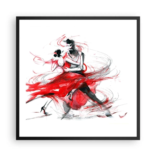 Pôster com moldura preta - Tango - o ritmo da paixão - 60x60 cm