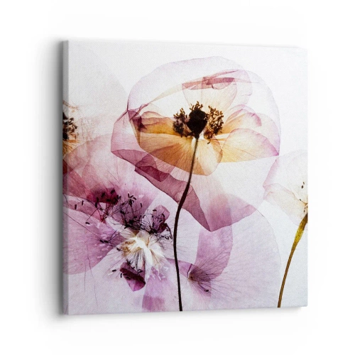 Quadro em tela - A transparência das flores - 30x30 cm