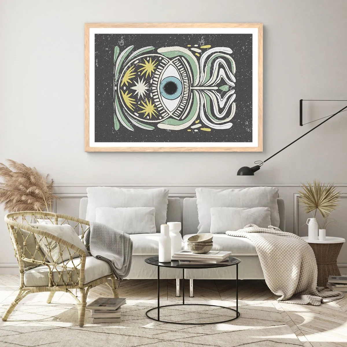 Pôster com moldura de carvalho claro - Rituais tribais - 50x40 cm