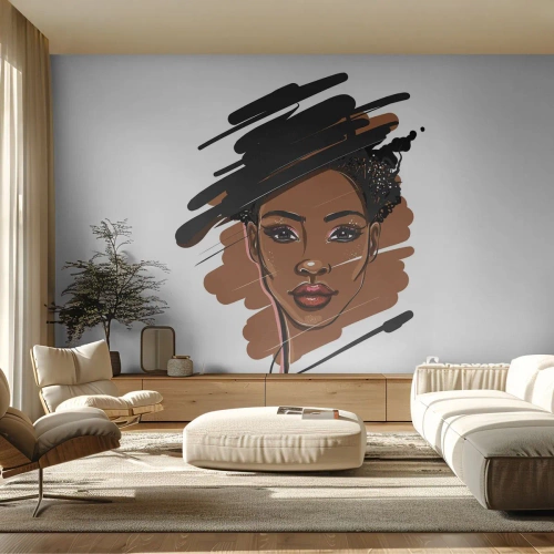 Papel de Parede Premium Sand - Doce como chocolate - Mulher, Moda, Retrato de uma mulher - 250x175 cm
