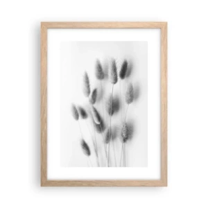 Pôster com moldura de carvalho claro - Grama fofa - 30x40 cm