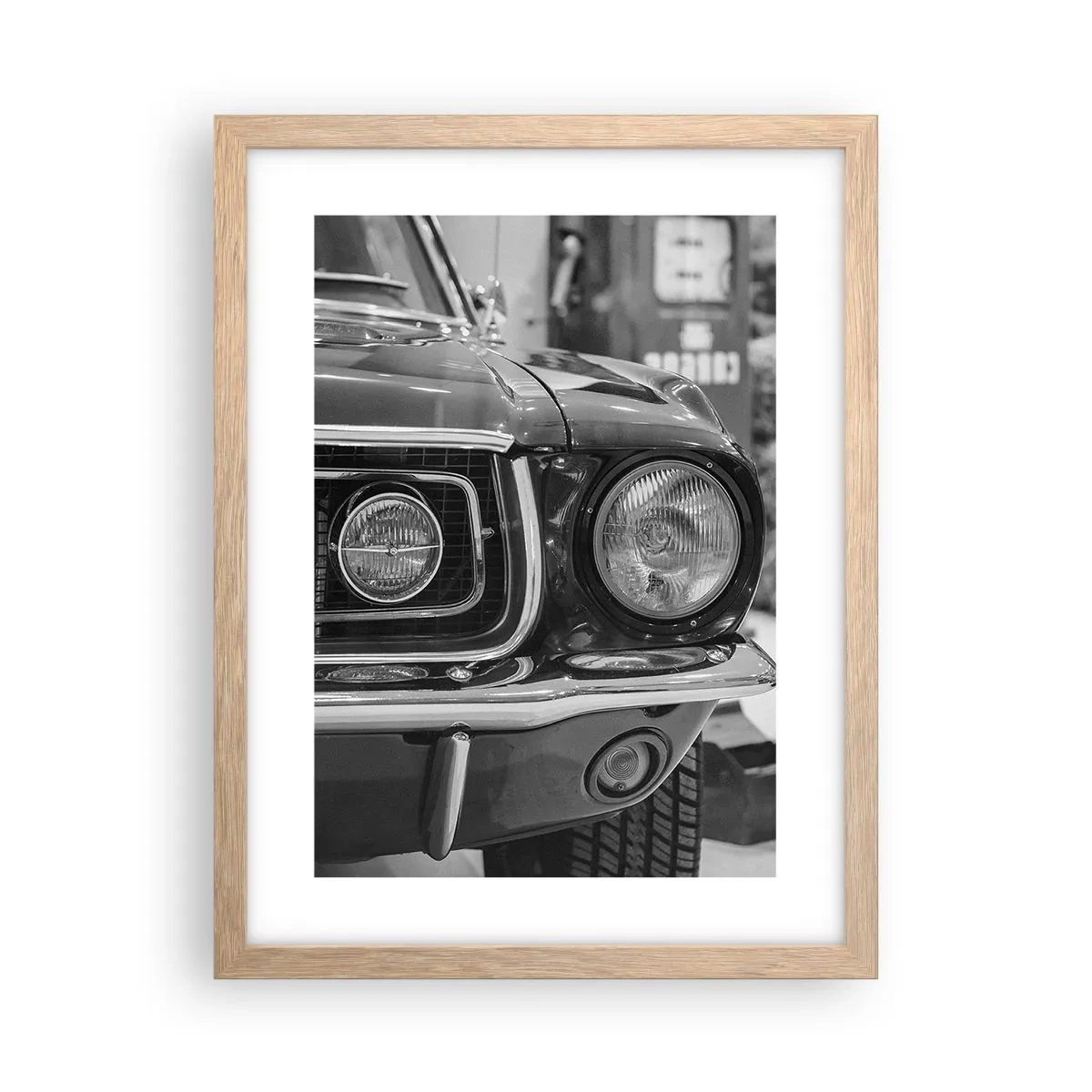 Pôster com moldura de carvalho claro - Condução perigosa - 30x40 cm