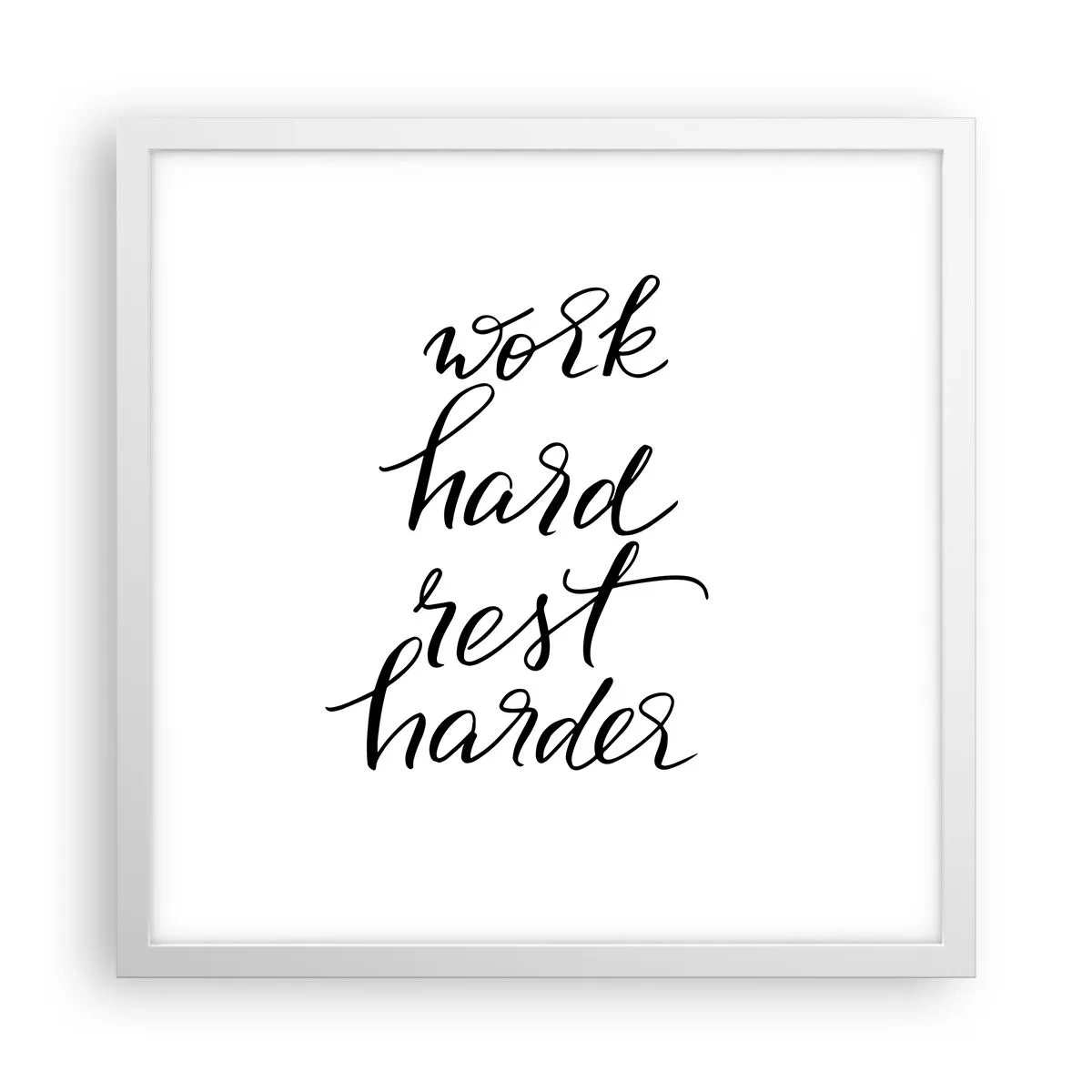 Pôster em moldura branca - Equilíbrio da vida - 40x40 cm