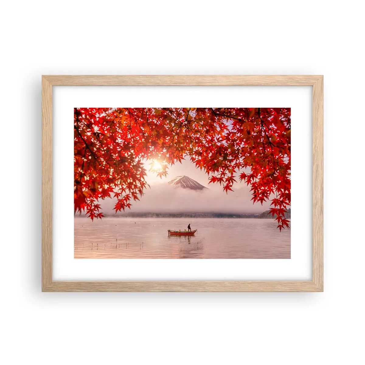 Pôster com moldura de carvalho claro - No clima japonês - 40x30 cm