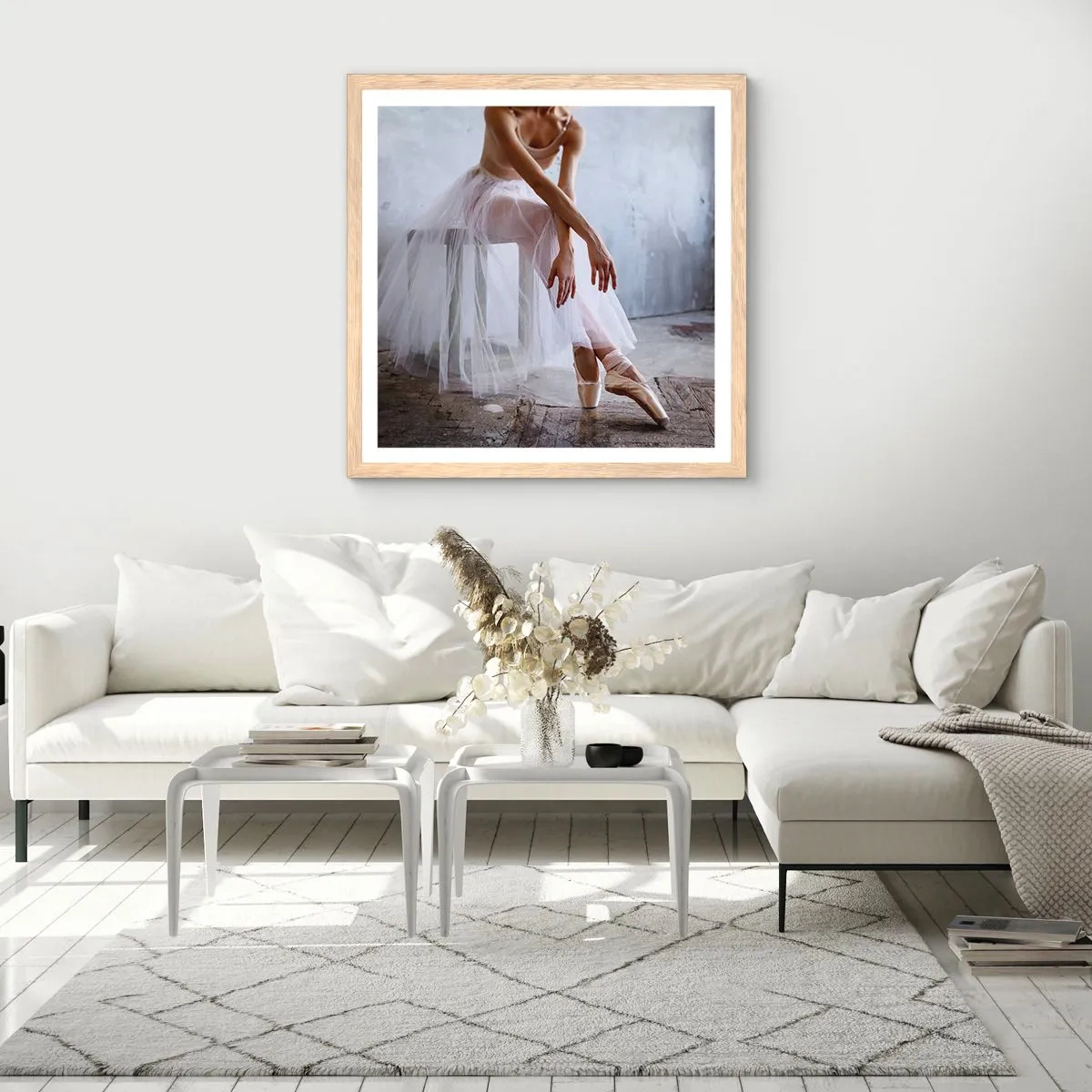 Pôster com moldura de carvalho claro - Antes das luzes da ribalta ascenderem - 50x50 cm