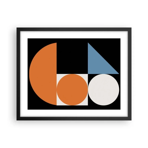 Pôster com moldura preta - Disposição das figuras - 50x40 cm