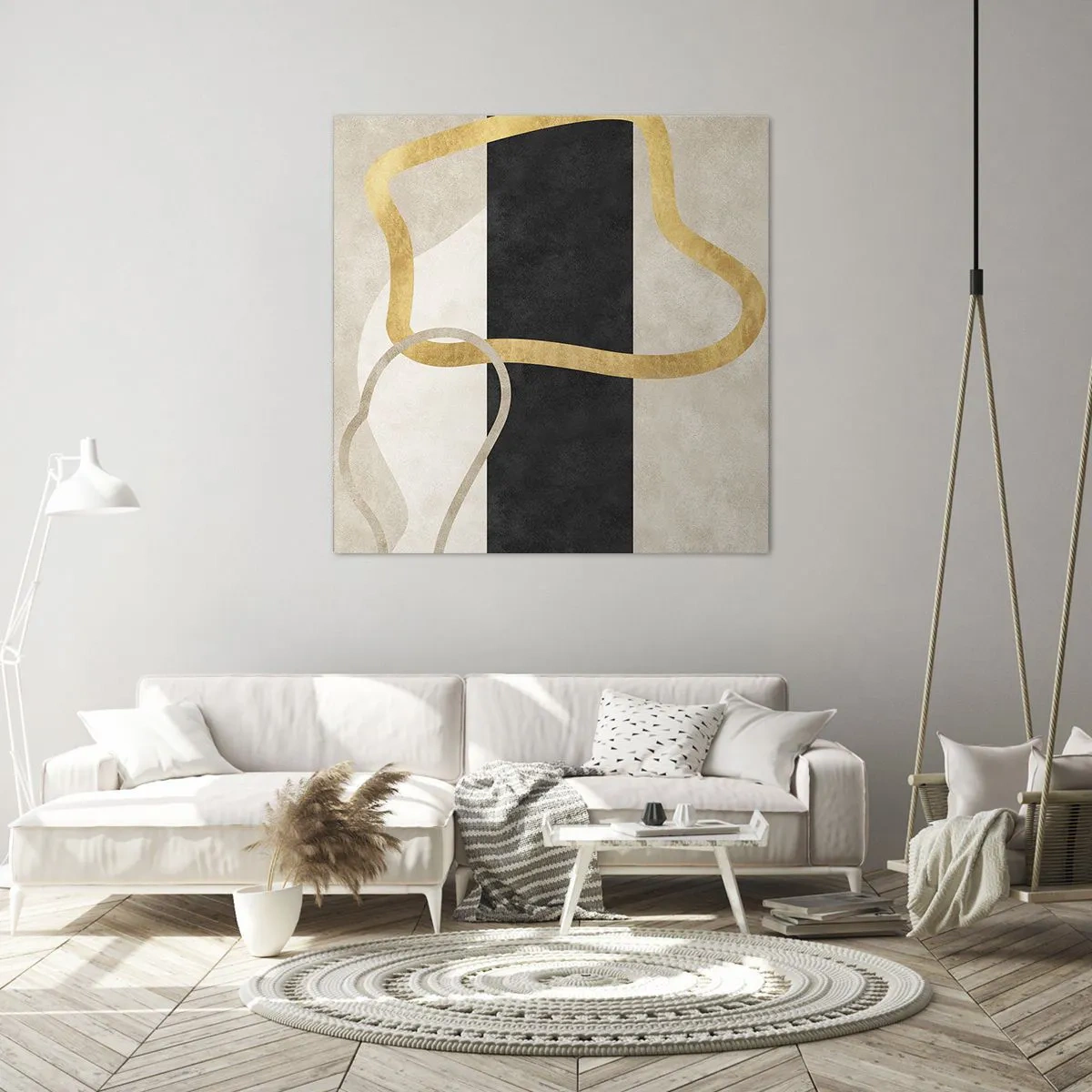 Quadro em tela - Formas em loop - 60x60 cm