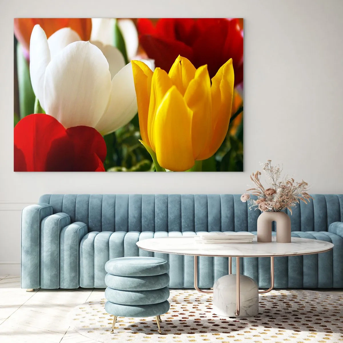 Quadro em vidro - Febre das tulipas - 100x70 cm