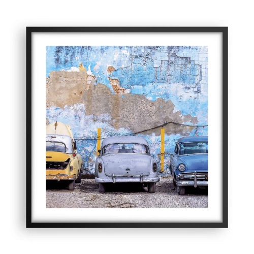 Pôster com moldura preta - Encontro de Veteranos - 50x50 cm