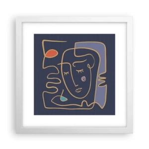 Pôster em moldura branca - Nos pensamentos - 30x30 cm