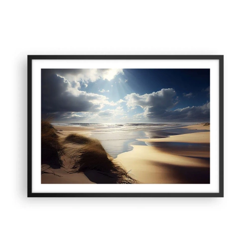 Pôster com moldura preta - Praia, praia selvagem - 70x50 cm
