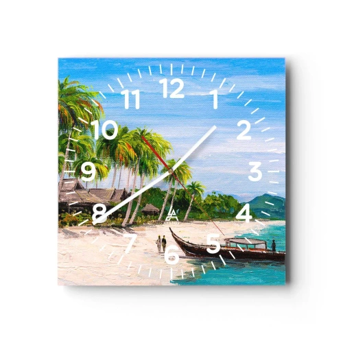 Relógio de parede - Relógio em vidro - Um sonho exótico - 40x40 cm