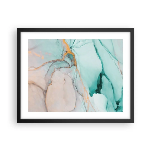 Pôster com moldura preta - Dança das formas e cores - 50x40 cm