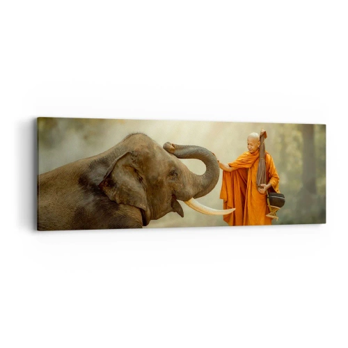 Quadro em tela - Encontro na viagem - 90x30 cm