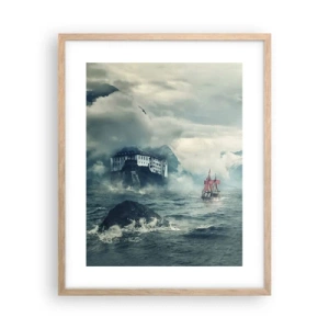 Pôster com moldura de carvalho claro - Nas águas mágicas - 40x50 cm