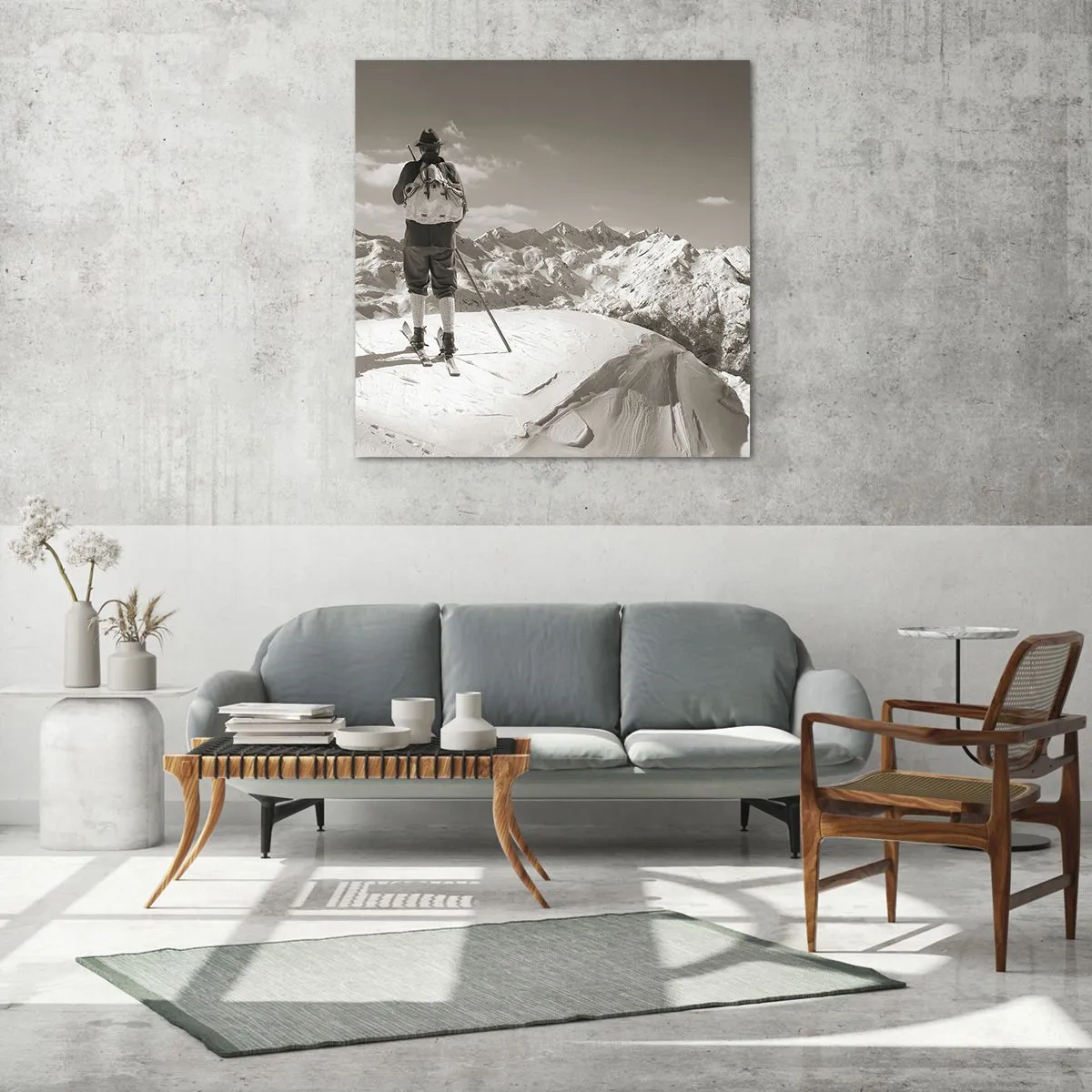 Quadro em vidro - E as montanhas são as mesmas - 70x70 cm