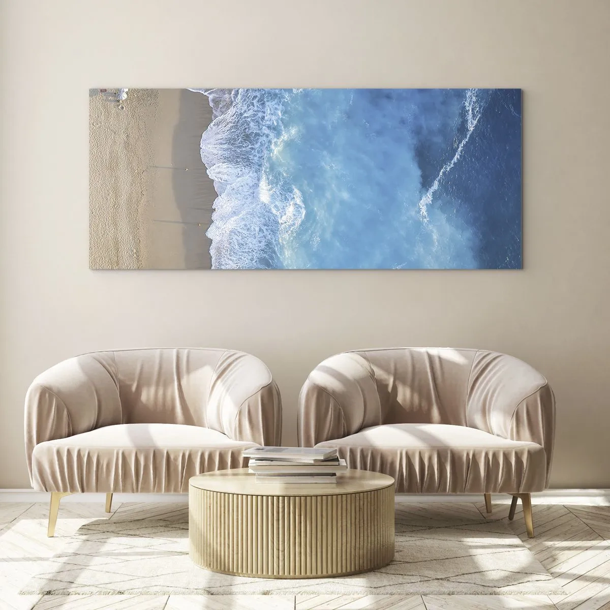 Quadro em vidro - O poder do azul - 120x50 cm