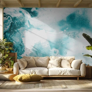 Papel de Parede Autocolante Deluxe Sticker - Inundado em azul - Abstração, Pedaço, Arte Moderna. - 350x256 cm