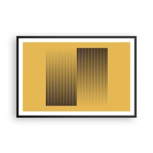 Pôster com moldura preta - Quadratura de opostos - 91x61 cm