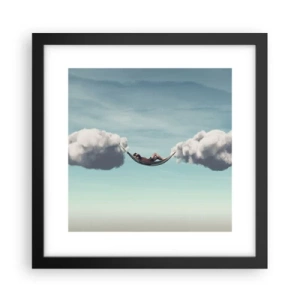 Pôster com moldura preta - A felicidade do momento - 30x30 cm