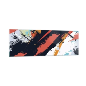 Quadro em vidro - Composição dinâmica - 90x30 cm