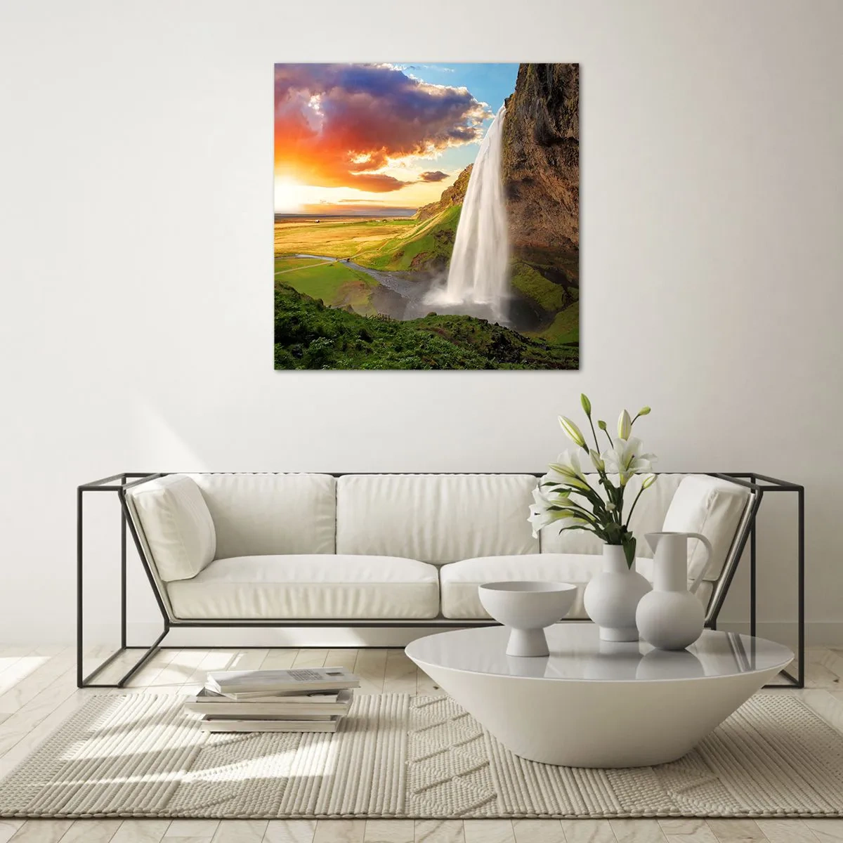 Quadro em vidro - A plenitude do Verão islandês - 70x70 cm