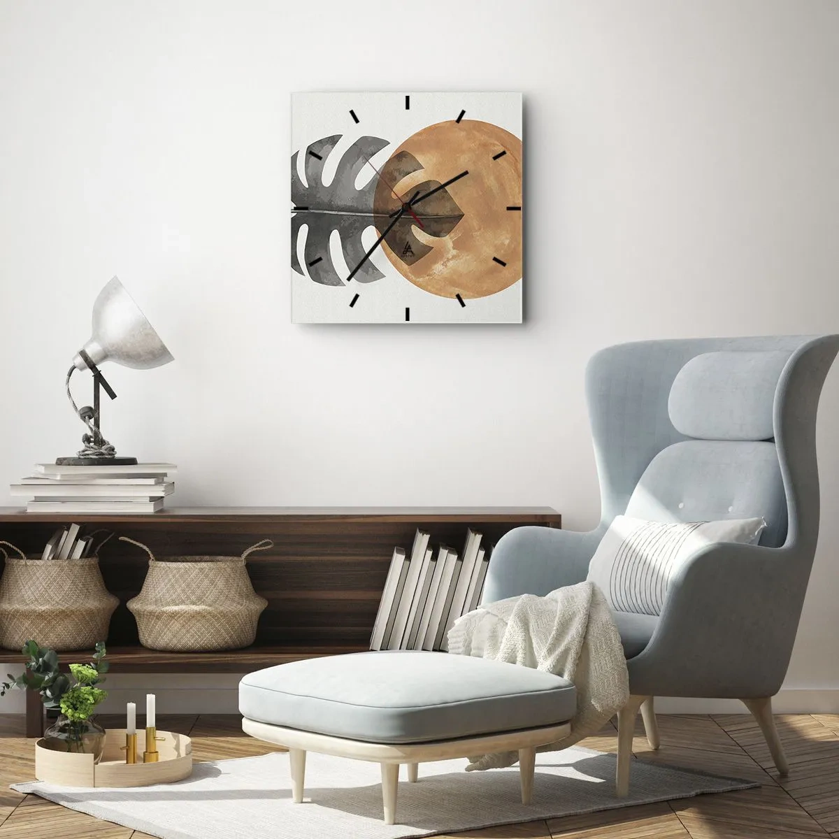 Relógio de parede - Relógio em vidro - Sempre o sol - 40x40 cm