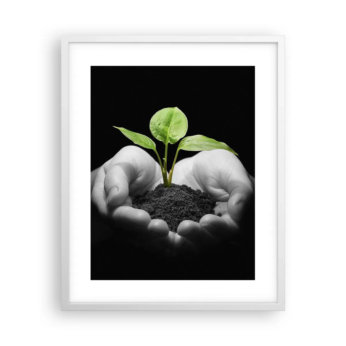 Pôster em moldura branca - Eu amo a natureza, eu a protejo - 40x50 cm