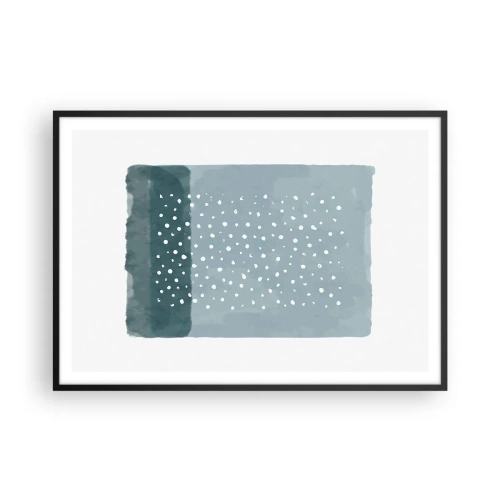 Pôster com moldura preta - Cultivado em azul - 100x70 cm