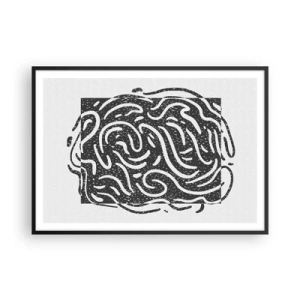 Pôster com moldura preta - Resumo: dança da alegria - 100x70 cm