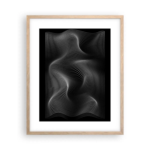 Pôster com moldura de carvalho claro - Dança de luz no espaço - 40x50 cm