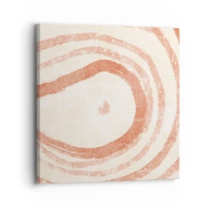 Quadro em tela - Círculos de coral – composição - 30x30 cm